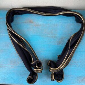 Tammy Child Scarf Silk and Organza Cornflower Black & Gold